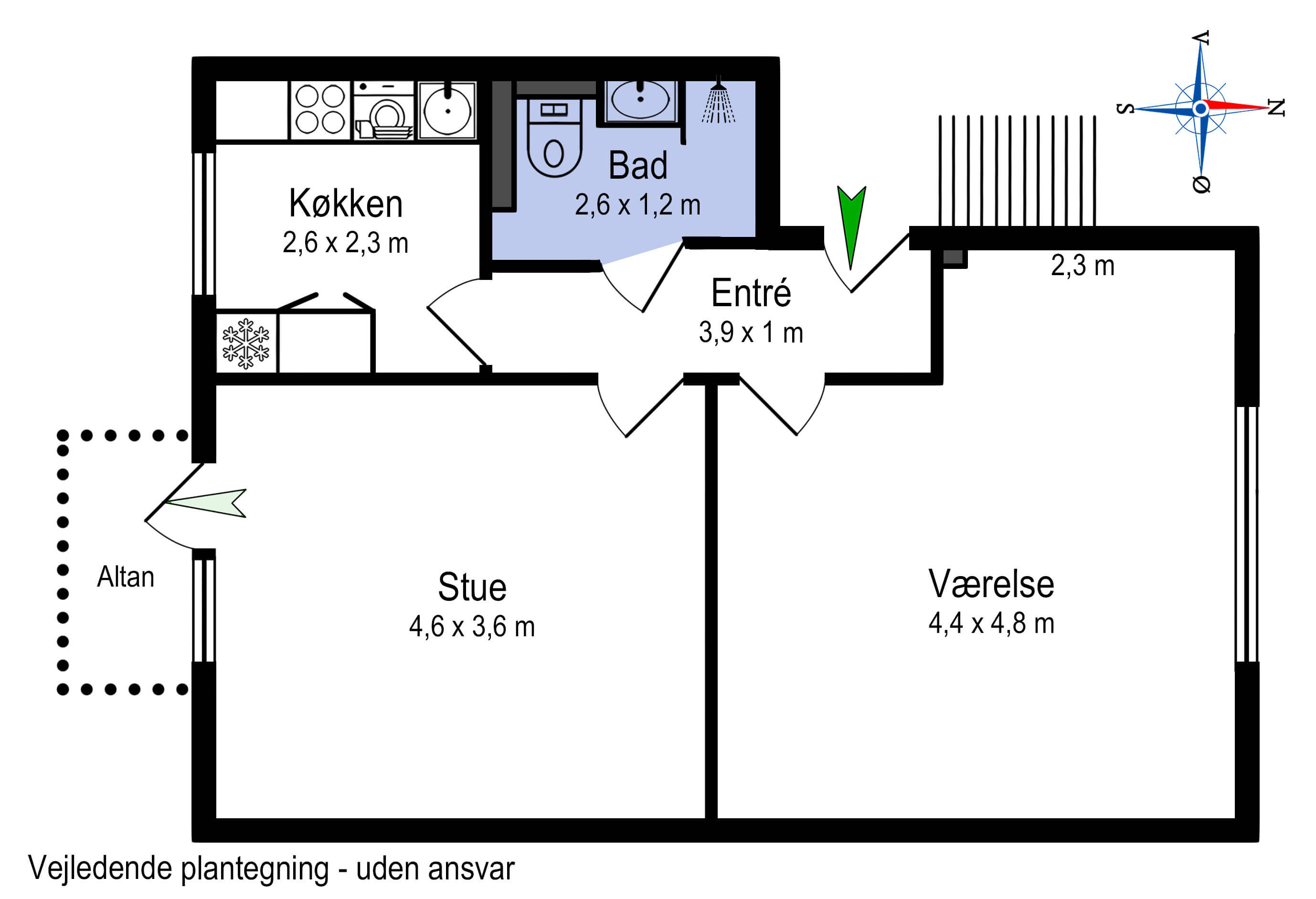 Plantegning af Energivej 1, 2. th