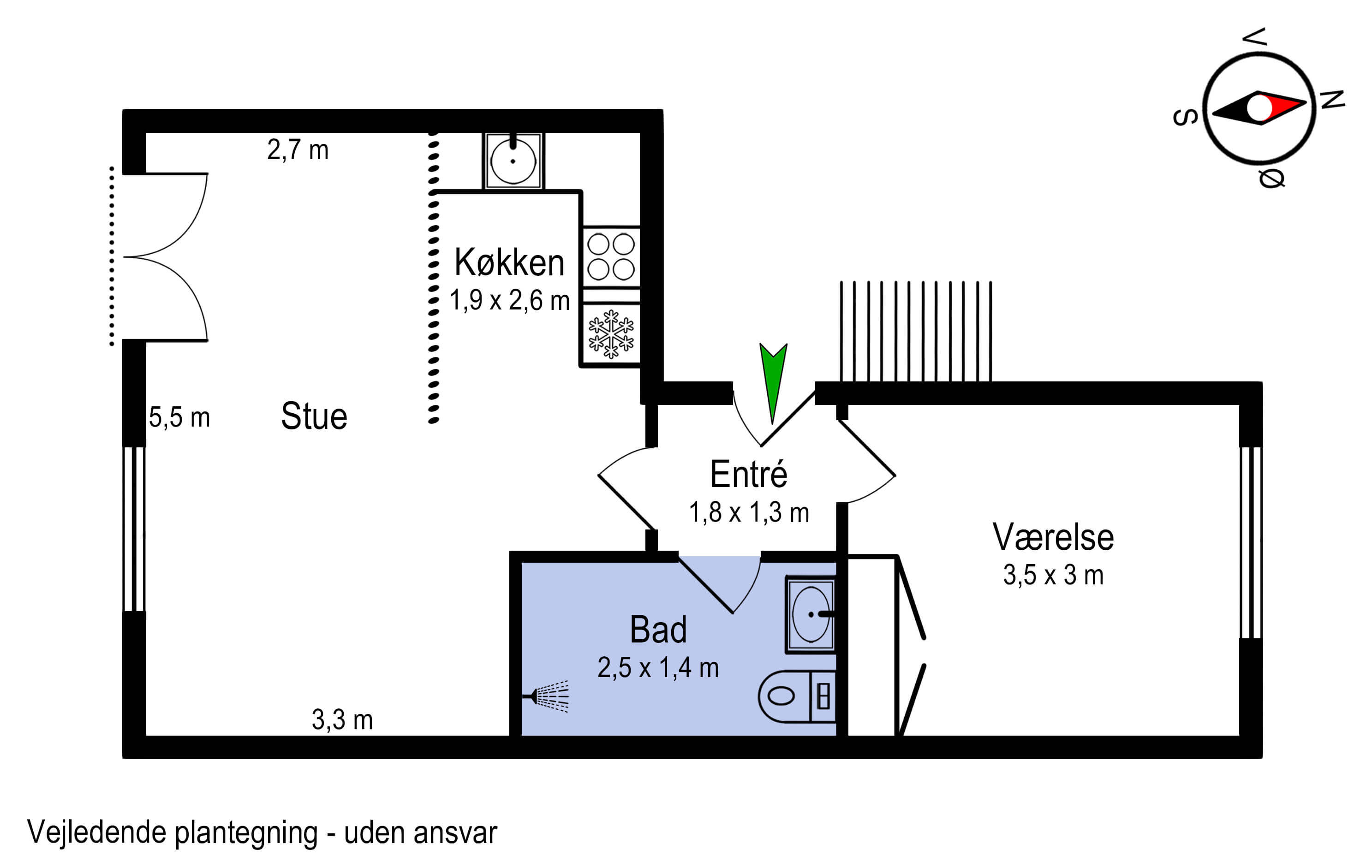Plantegning af Grønnevej 7, 14